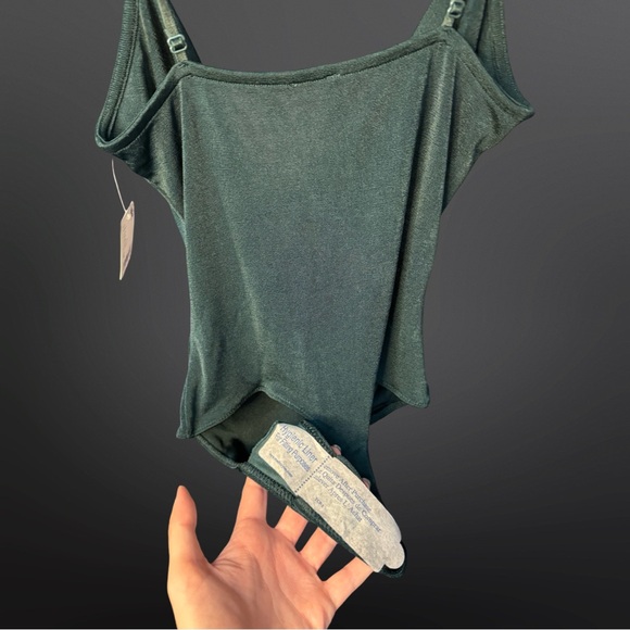 COWLS IN THE CLUB BODYSUIT - PINE ~ FREE PEOPLE - Picture 4 of 7